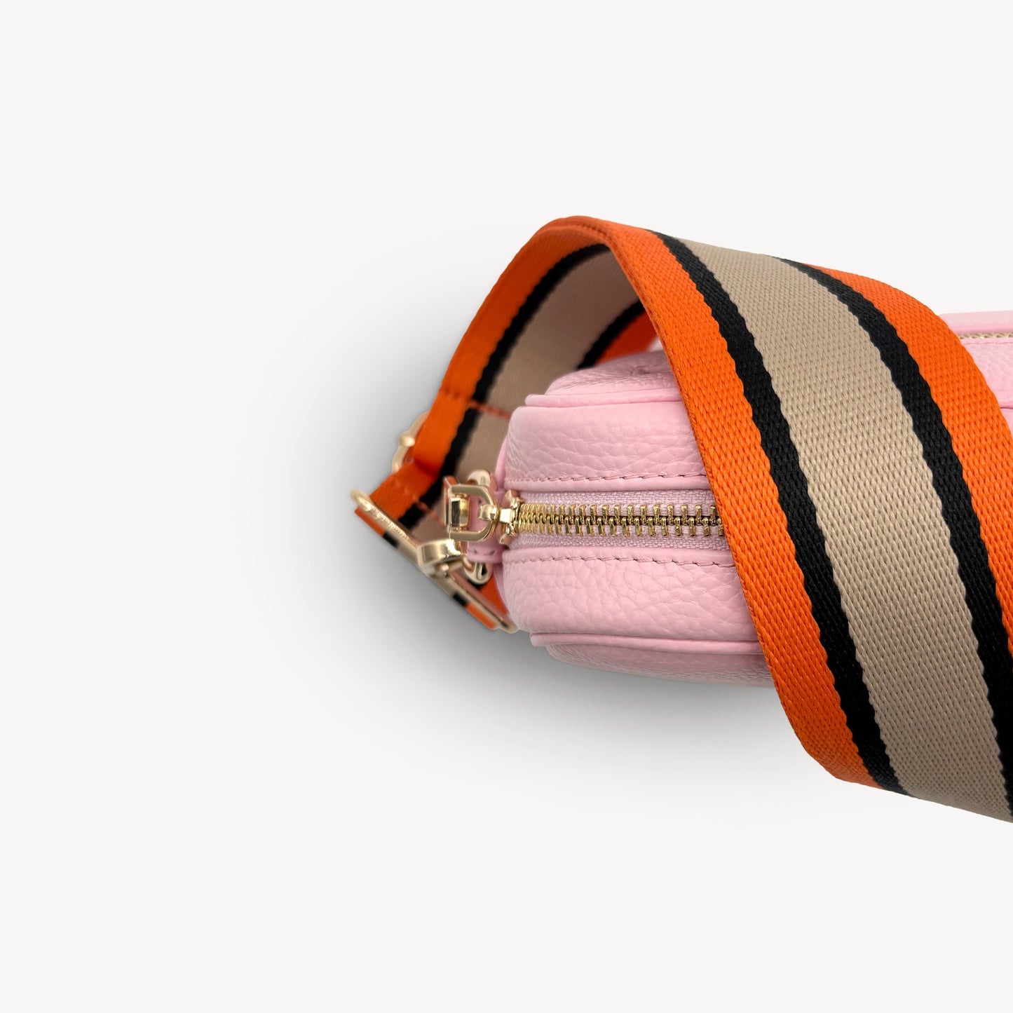 Correa a rayas naranja, beige y negro