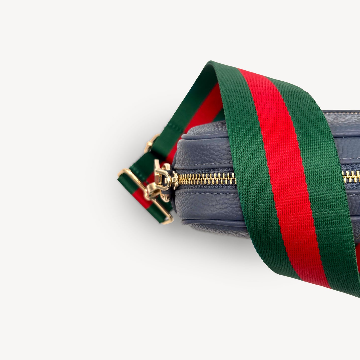 Correa de rayas verdes y rojas vibrante - Accesorio audaz y llamativo