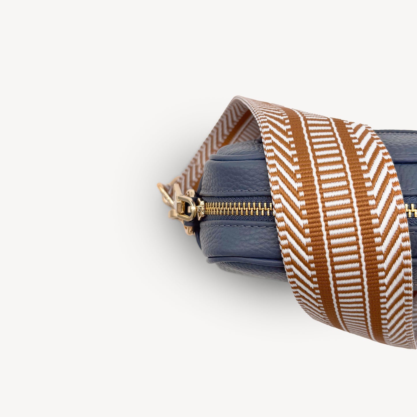 Correa azteca de rayas beige y blanco - accesorio boho chic