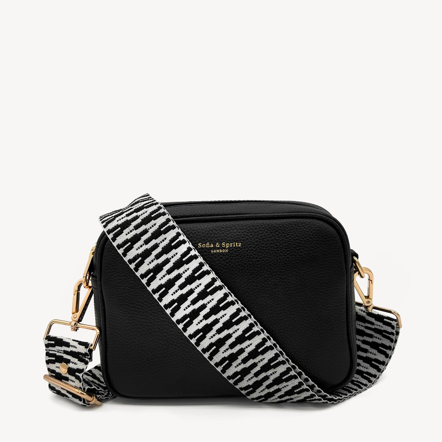 Correa en zigzag negro y blanco, audaz