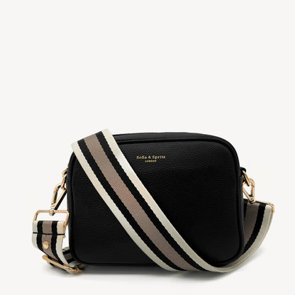 Correa a rayas en negro, piedra y beige - Elegante, versátil y duradera