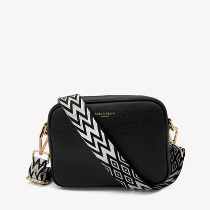 Correa de diamantes negros y blancos - Brillo elegante de dos tonos