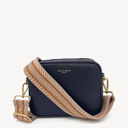 Correa azteca de rayas beige y blanco - accesorio boho chic