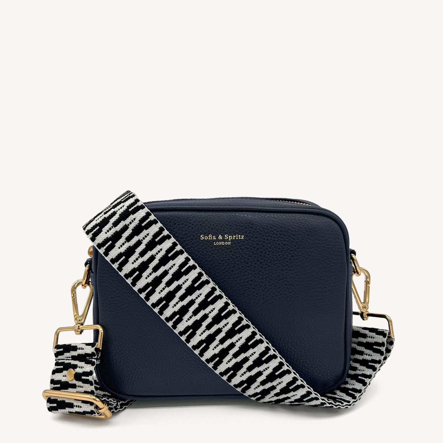 Correa en zigzag negro y blanco, audaz