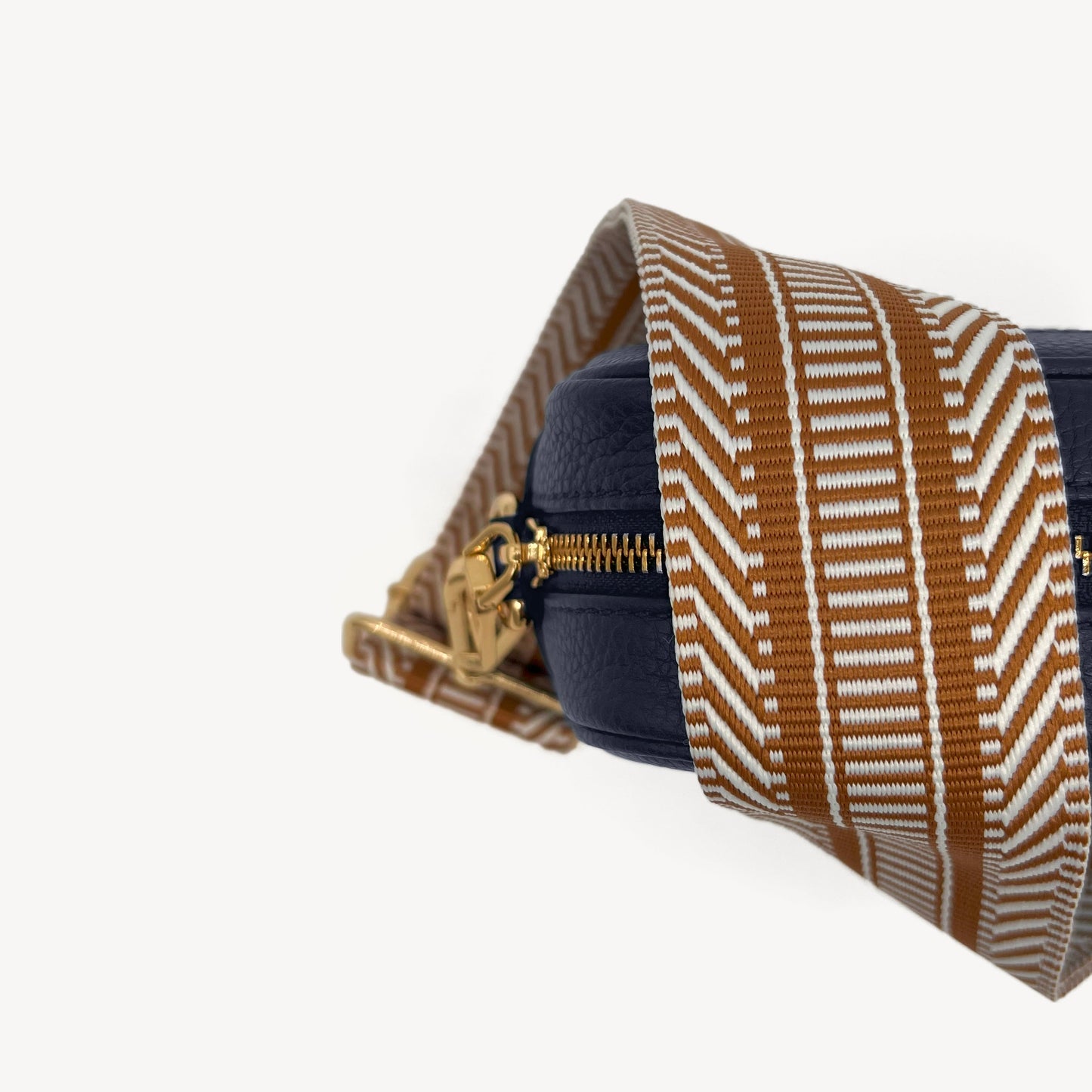 Correa azteca de rayas beige y blanco - accesorio boho chic