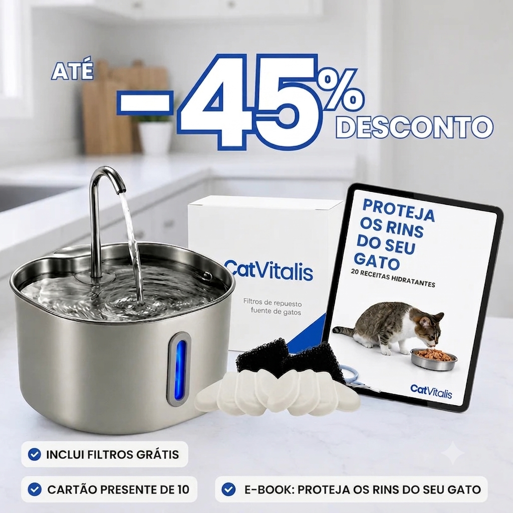 Proteja seu gato da desidratação e dos problemas urinários