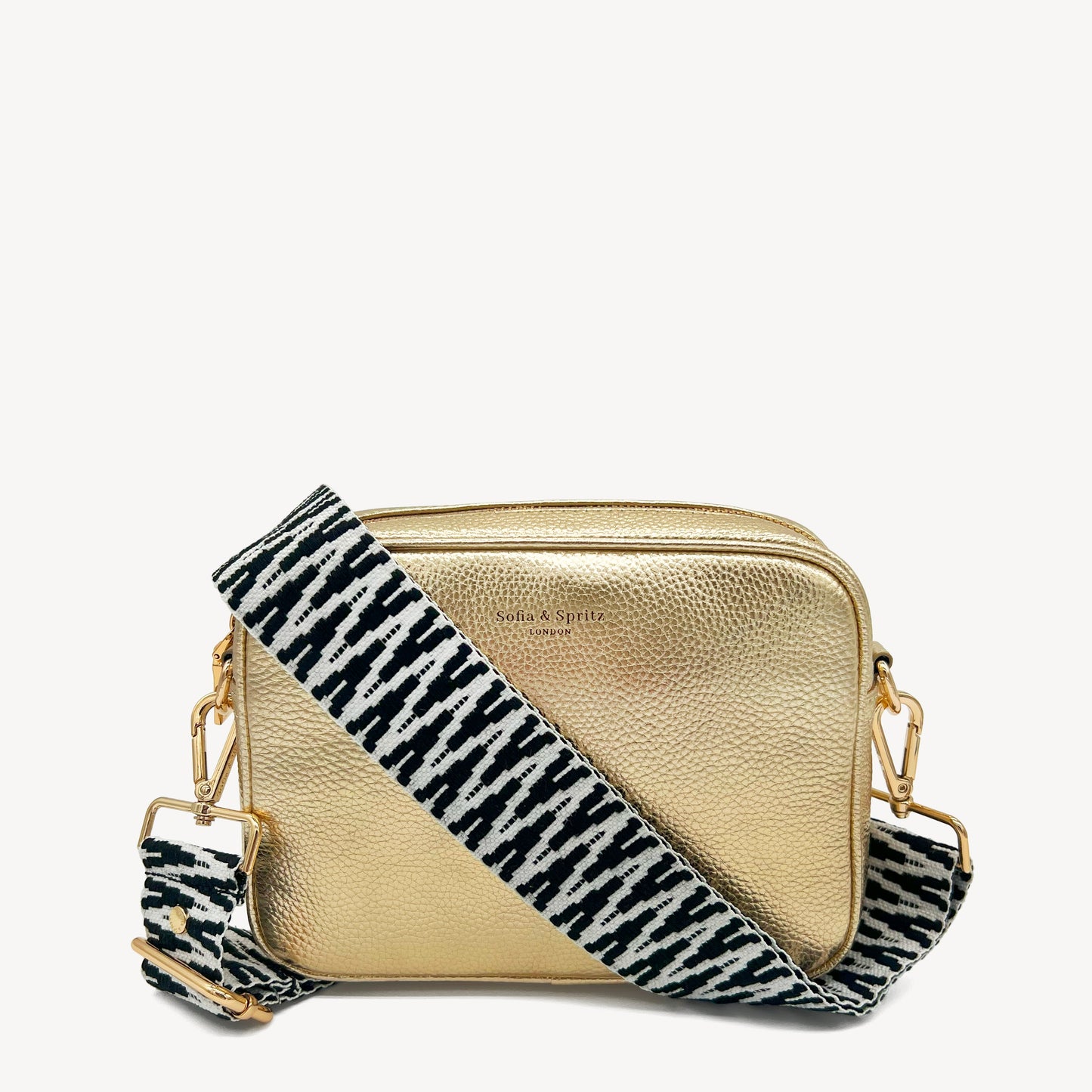 Correa en zigzag negro y blanco, audaz