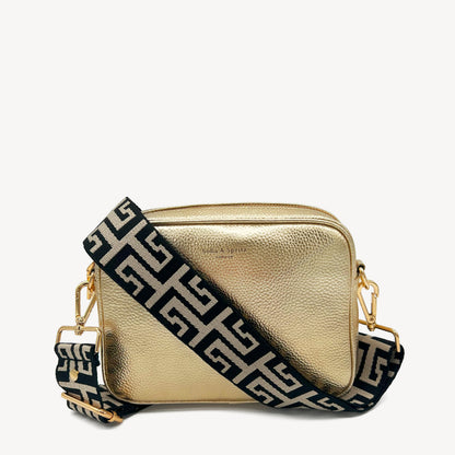 Correa griega en negro y piedra - Estilo elegante y audaz