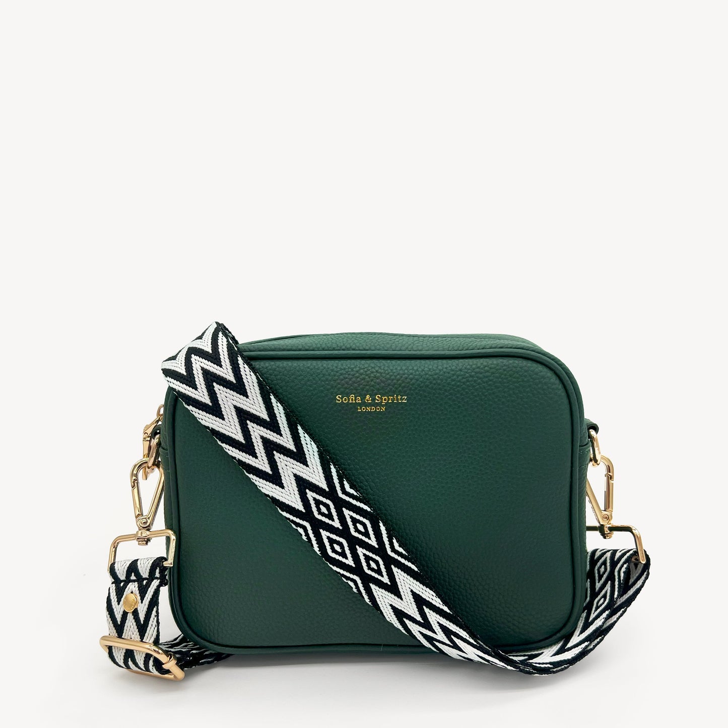 Correa de diamantes negros y blancos - Brillo elegante de dos tonos