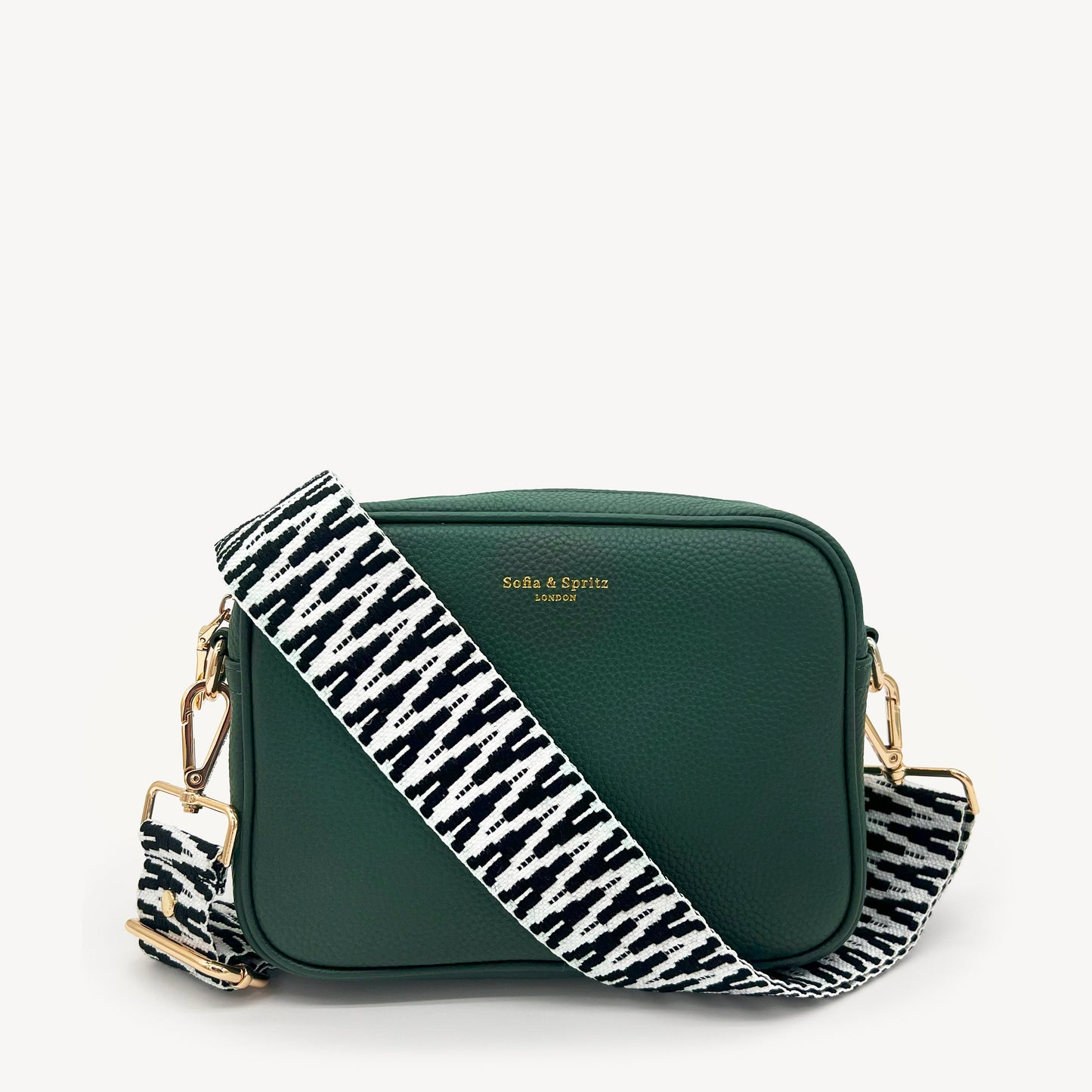 Correa en zigzag negro y blanco, audaz