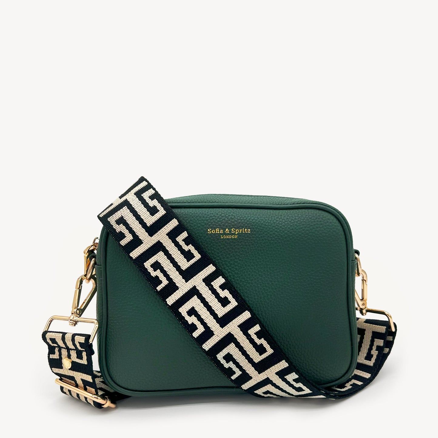 Correa griega en negro y piedra - Estilo elegante y audaz