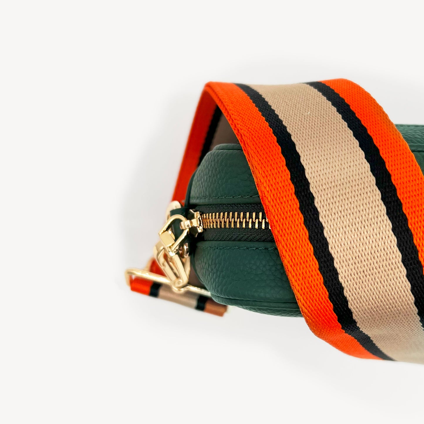 Correa a rayas naranja, beige y negro