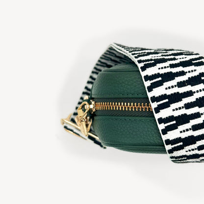 Correa en zigzag negro y blanco, audaz