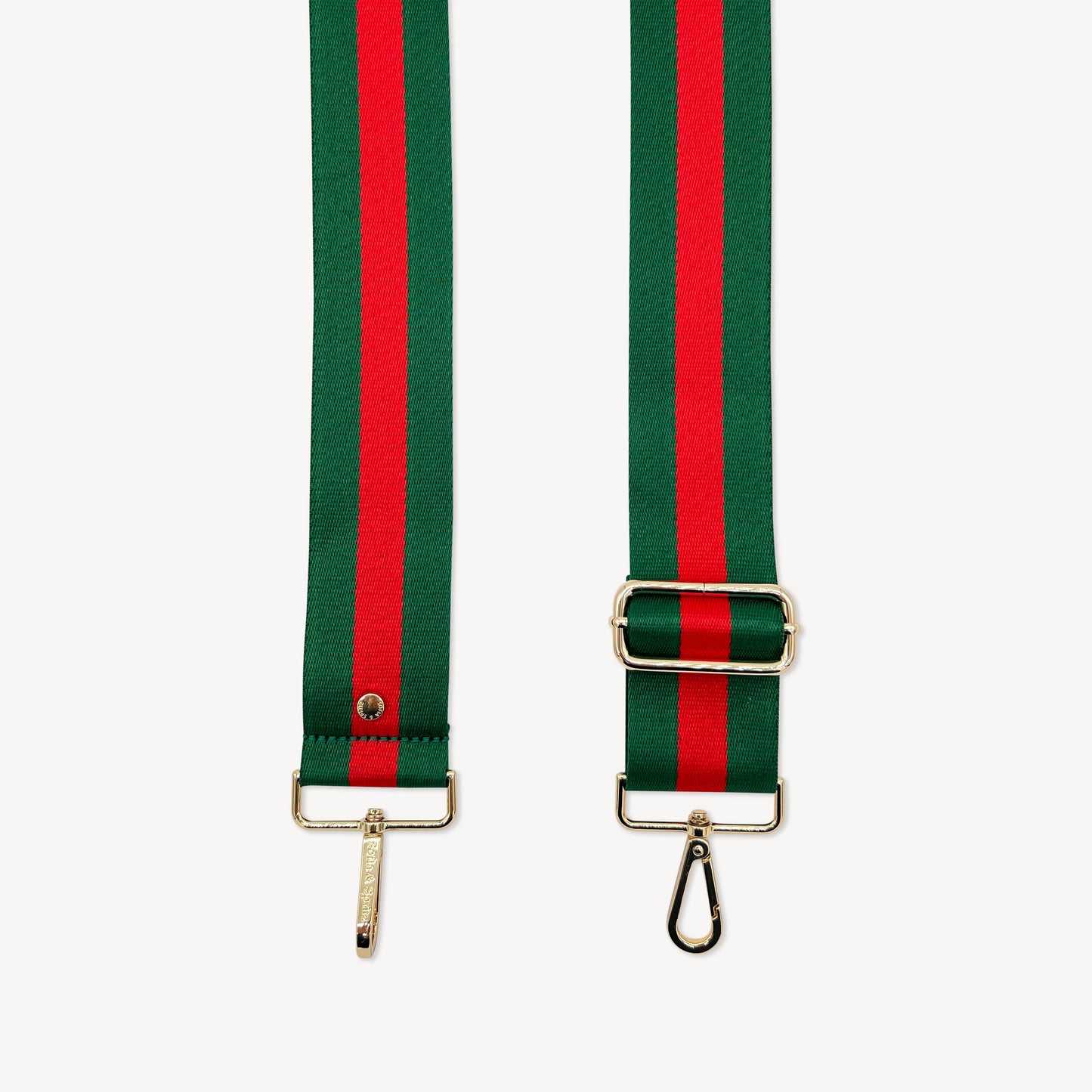 Correa de rayas verdes y rojas vibrante - Accesorio audaz y llamativo