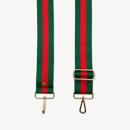 Correa de rayas verdes y rojas vibrante - Accesorio audaz y llamativo