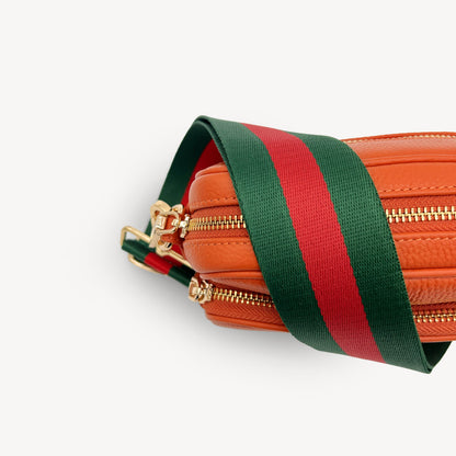 Correa de rayas verdes y rojas vibrante - Accesorio audaz y llamativo
