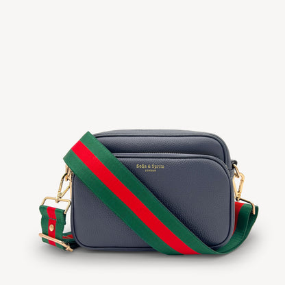 Correa de rayas verdes y rojas vibrante - Accesorio audaz y llamativo