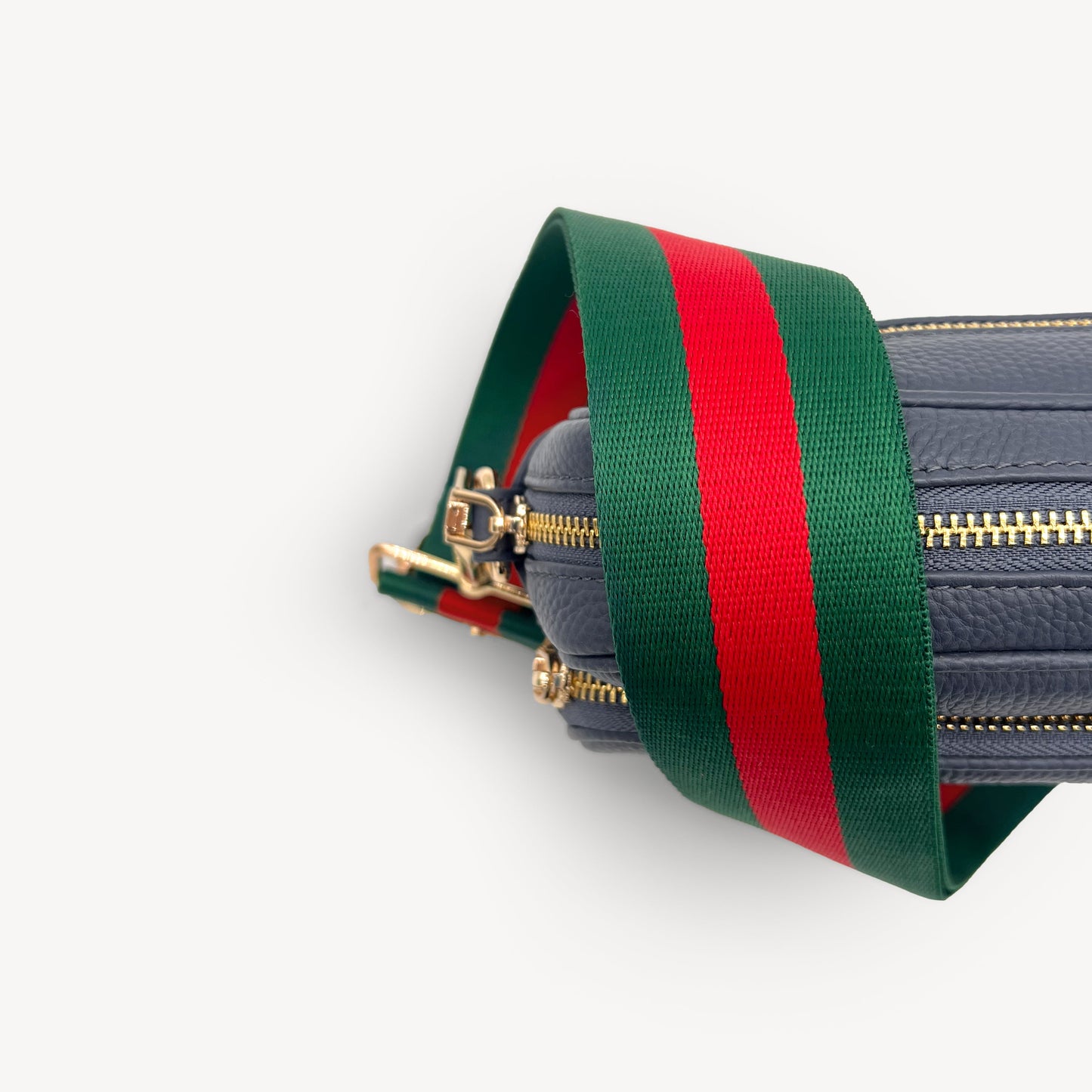 Correa de rayas verdes y rojas vibrante - Accesorio audaz y llamativo