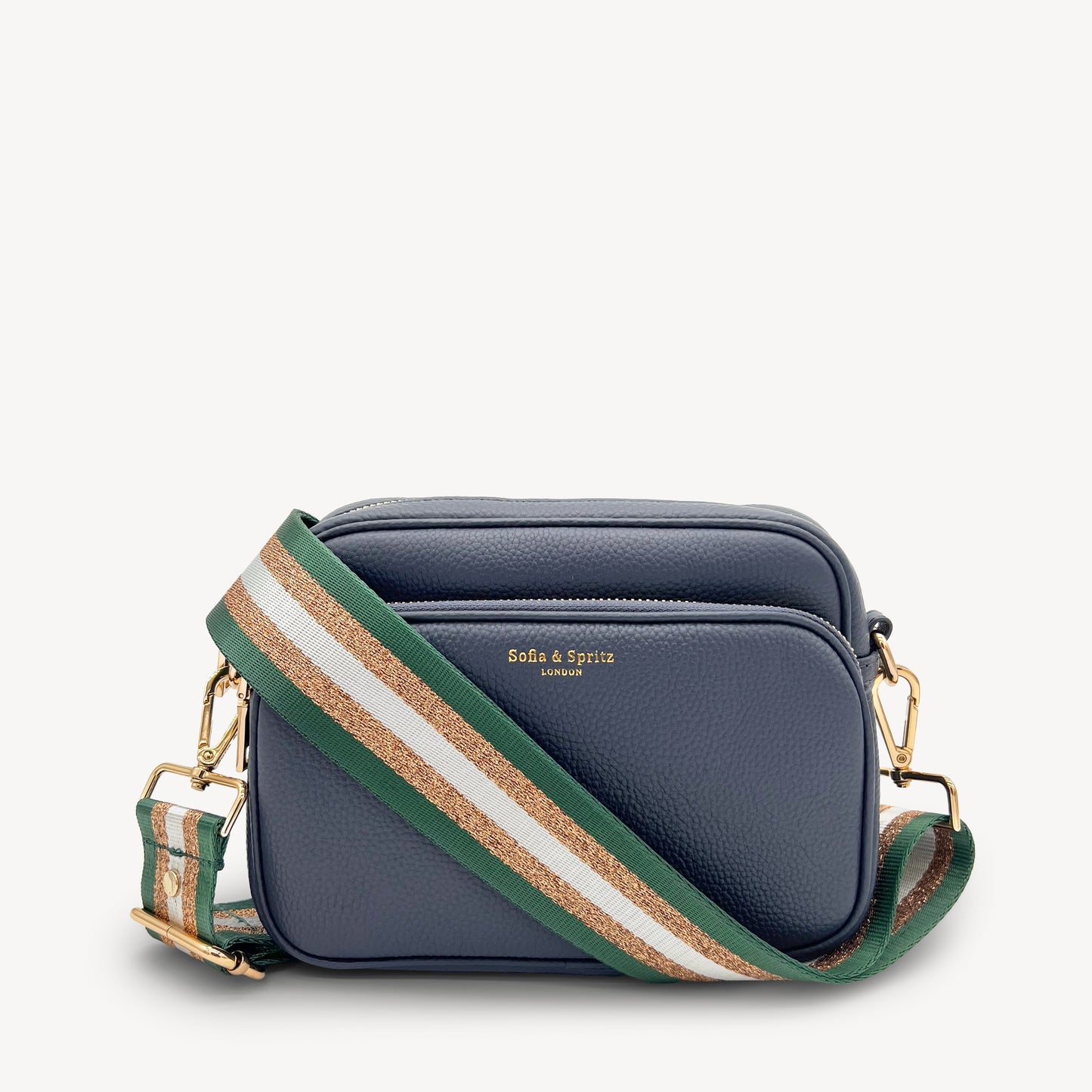 Correa con franja de purpurina verde y dorada - Accesorio brillante para cualquier conjunto