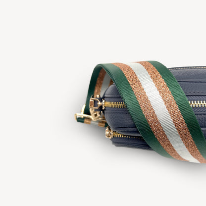 Correa con franja de purpurina verde y dorada - Accesorio brillante para cualquier conjunto