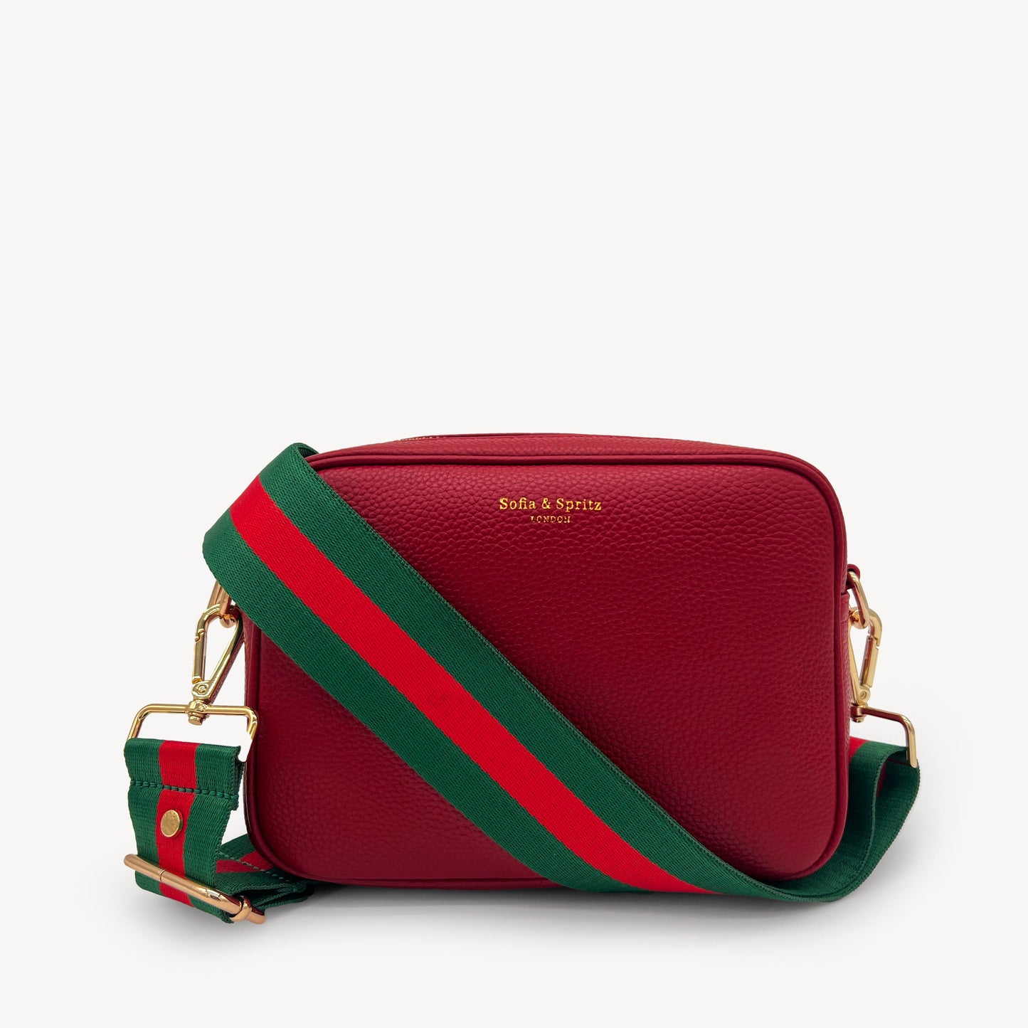Correa de rayas verdes y rojas vibrante - Accesorio audaz y llamativo