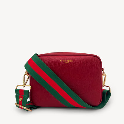 Correa de rayas verdes y rojas vibrante - Accesorio audaz y llamativo