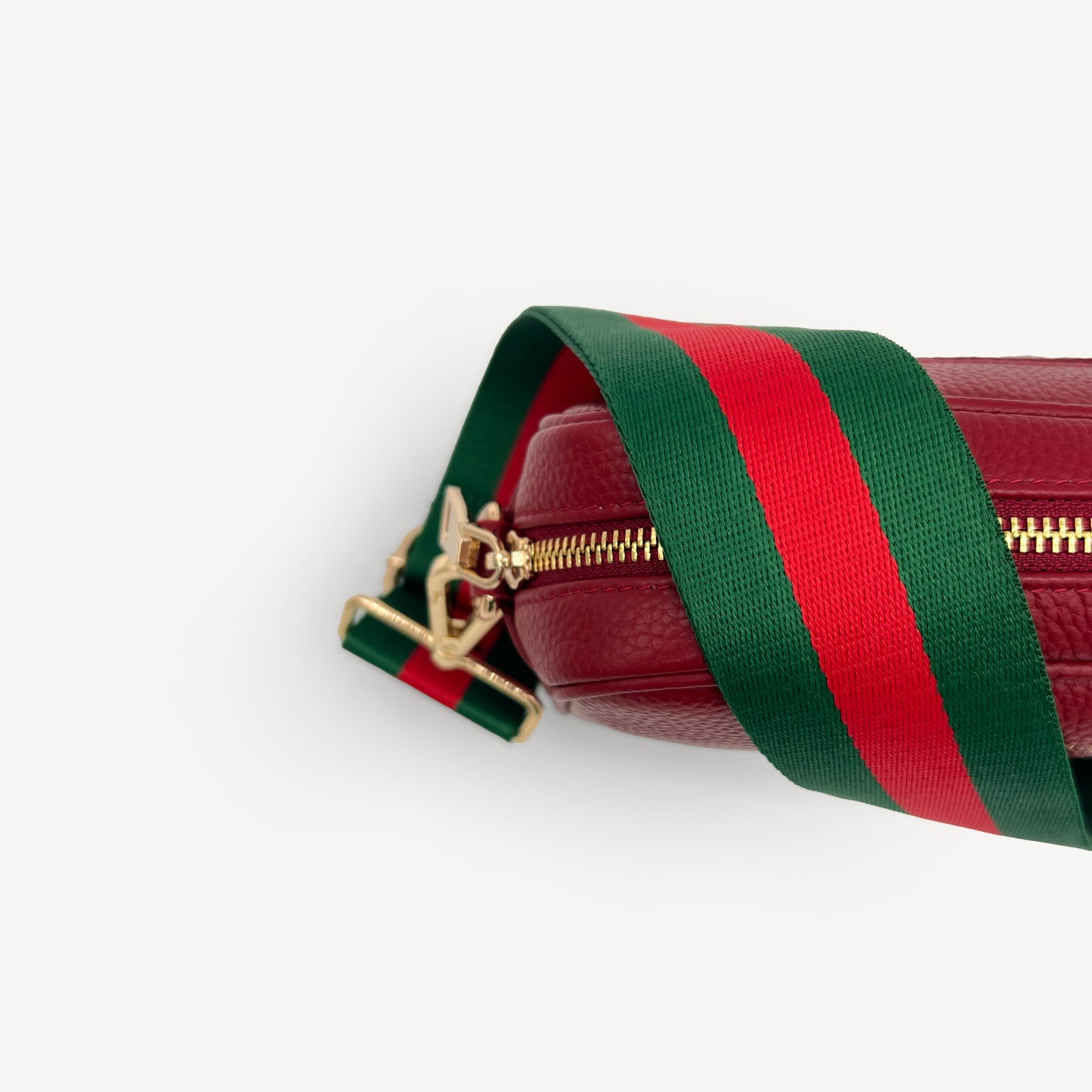 Correa de rayas verdes y rojas vibrante - Accesorio audaz y llamativo