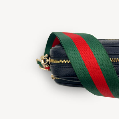 Correa de rayas verdes y rojas vibrante - Accesorio audaz y llamativo