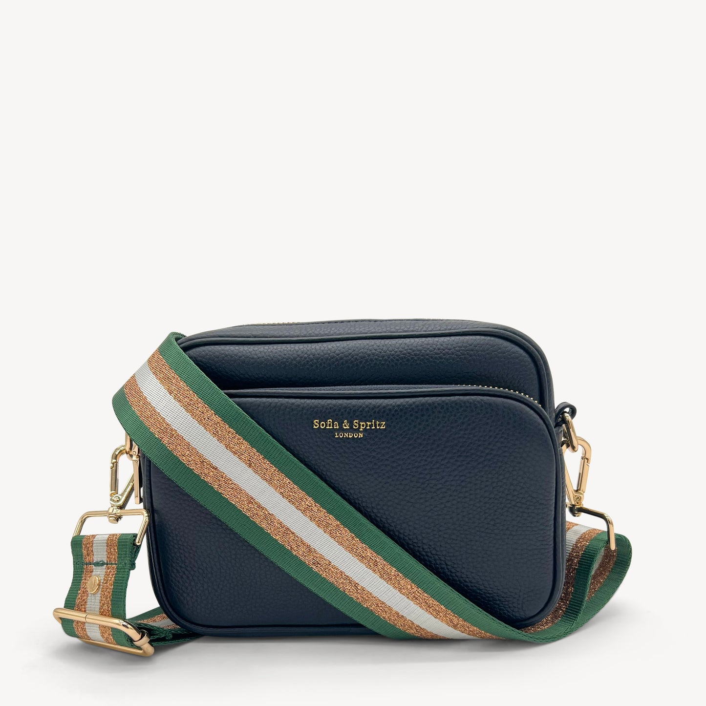 Correa con franja de purpurina verde y dorada - Accesorio brillante para cualquier conjunto