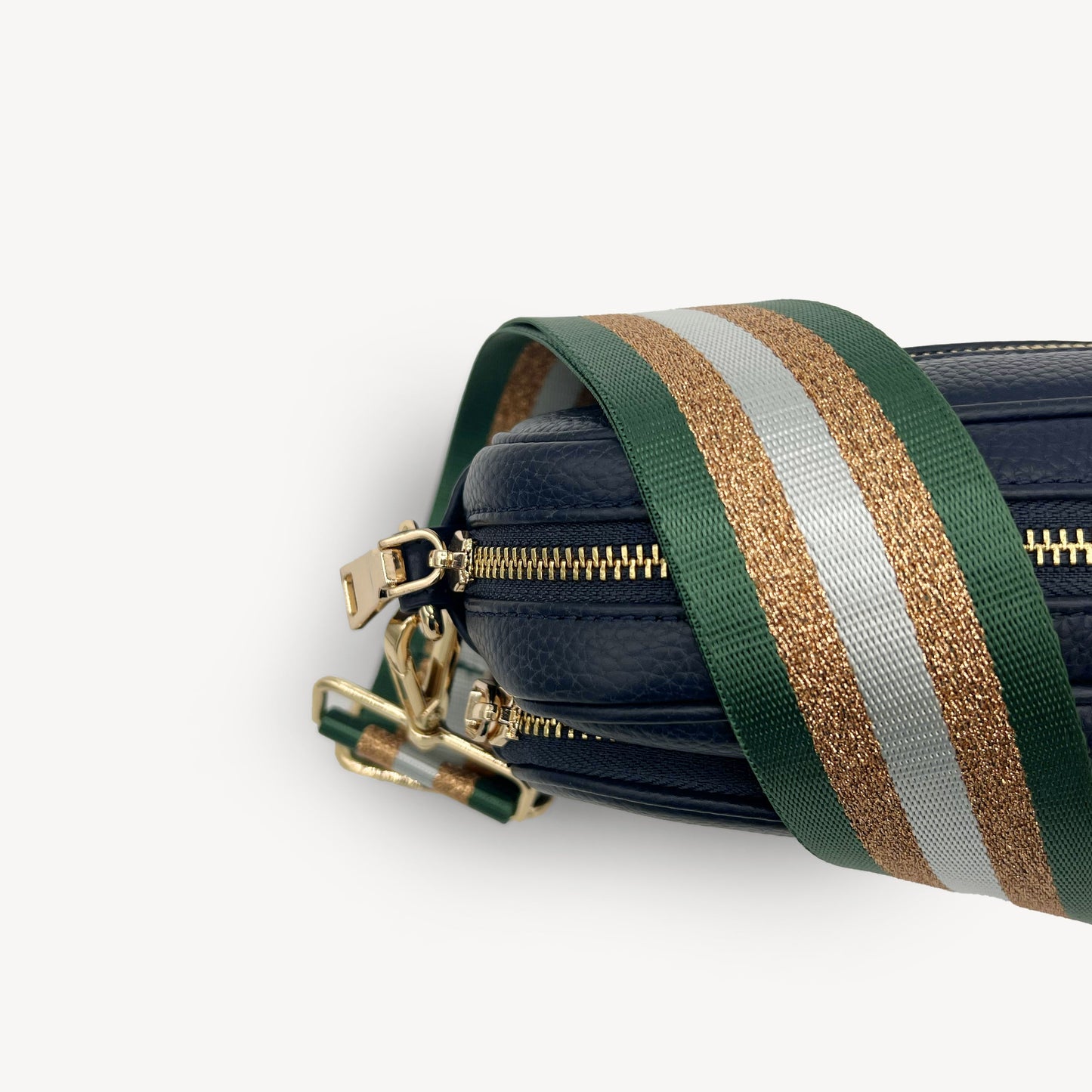 Correa con franja de purpurina verde y dorada - Accesorio brillante para cualquier conjunto