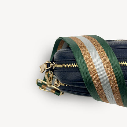 Correa con franja de purpurina verde y dorada - Accesorio brillante para cualquier conjunto