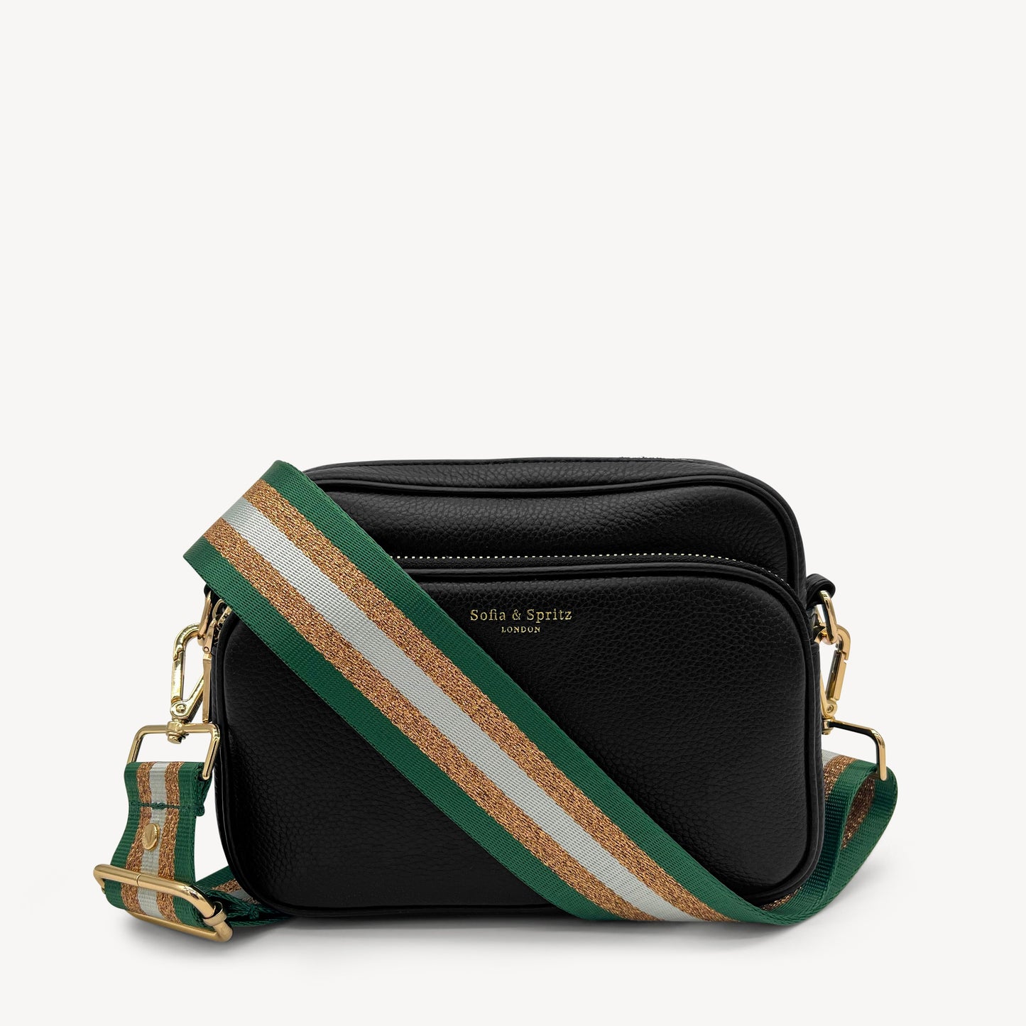 Correa con franja de purpurina verde y dorada - Accesorio brillante para cualquier conjunto