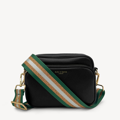 Correa con franja de purpurina verde y dorada - Accesorio brillante para cualquier conjunto