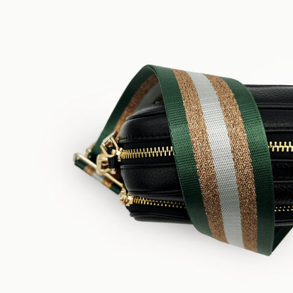 Correa con franja de purpurina verde y dorada - Accesorio brillante para cualquier conjunto