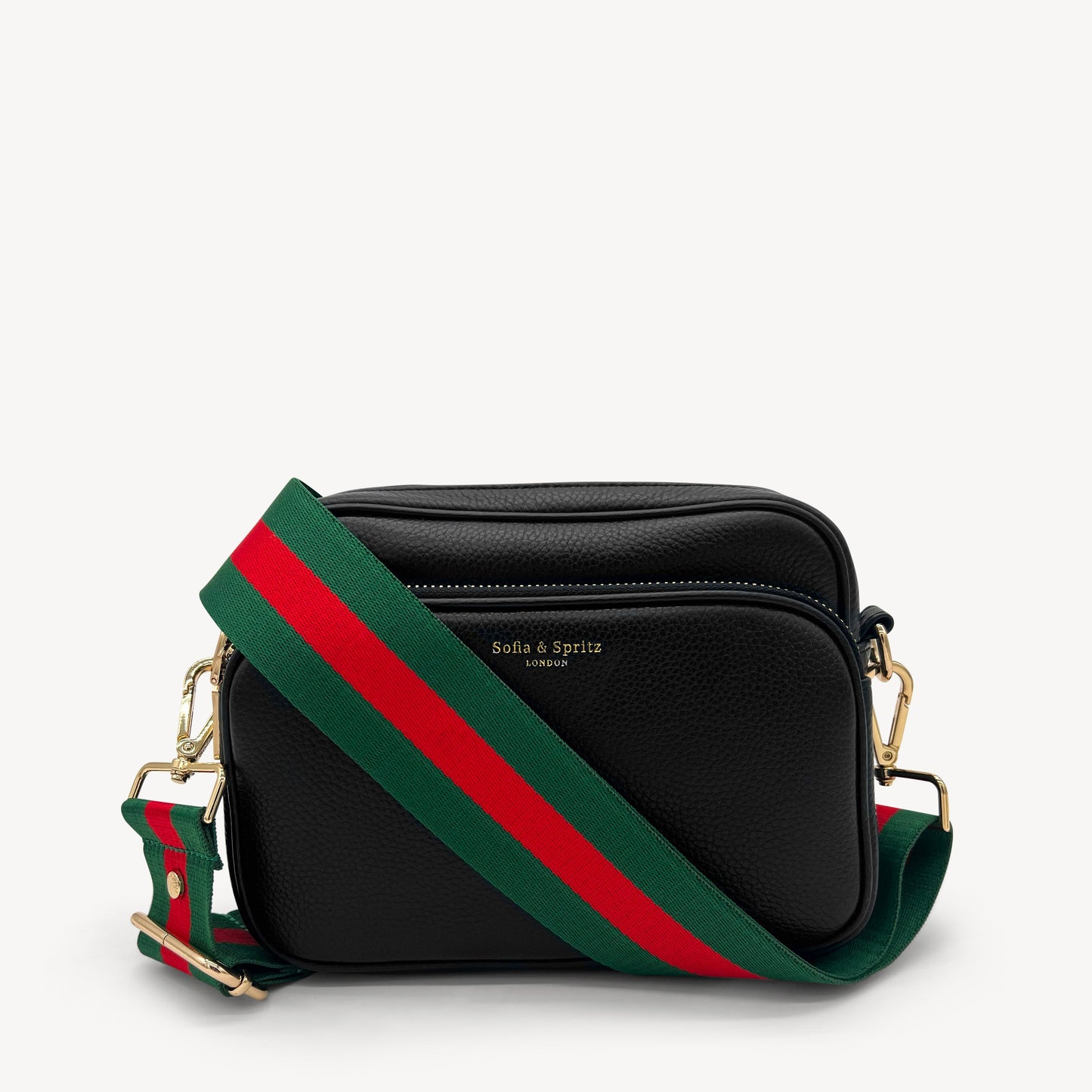 Correa de rayas verdes y rojas vibrante - Accesorio audaz y llamativo