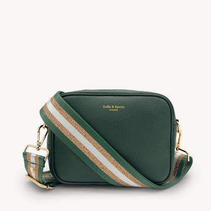 Correa con franja de purpurina verde y dorada - Accesorio brillante para cualquier conjunto