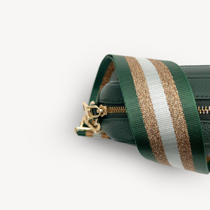 Correa con franja de purpurina verde y dorada - Accesorio brillante para cualquier conjunto