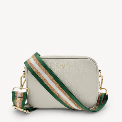 Correa con franja de purpurina verde y dorada - Accesorio brillante para cualquier conjunto