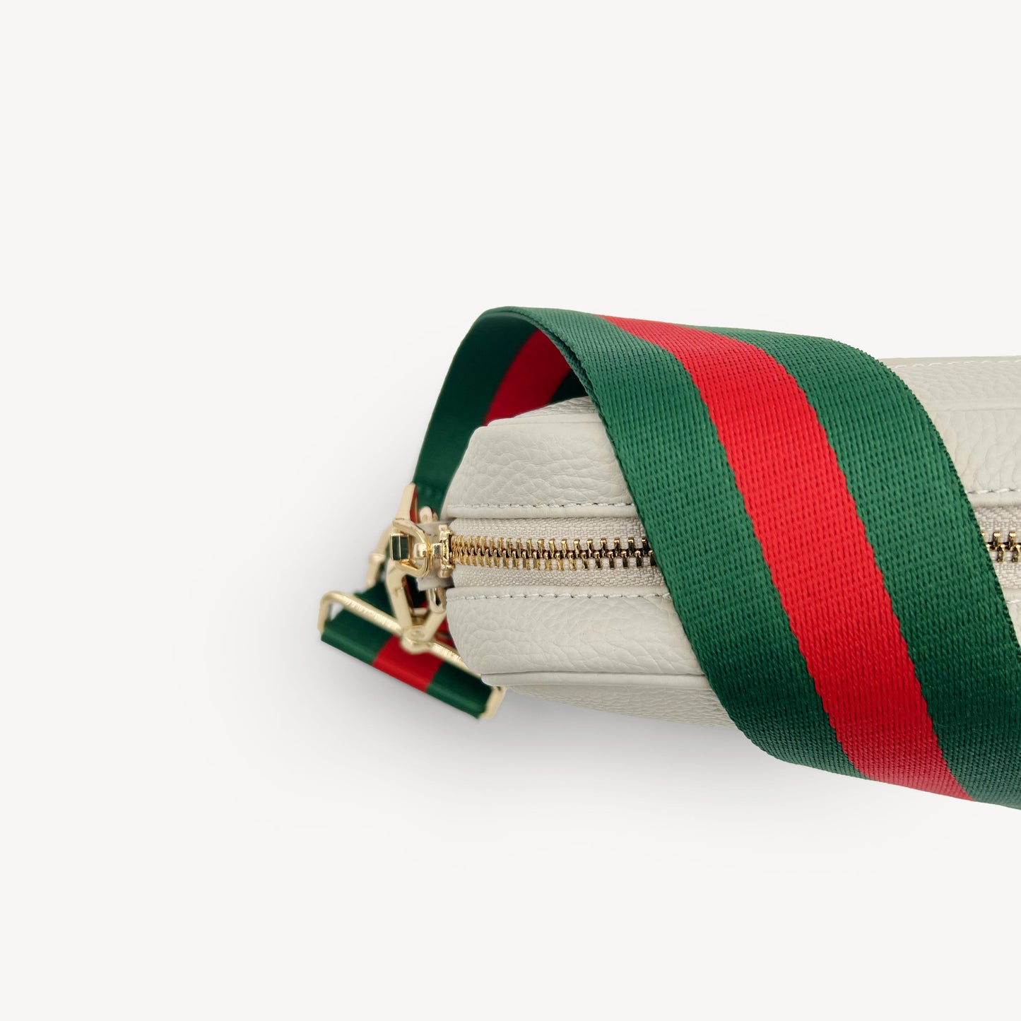 Correa de rayas verdes y rojas vibrante - Accesorio audaz y llamativo