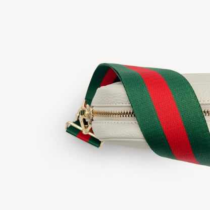 Correa de rayas verdes y rojas vibrante - Accesorio audaz y llamativo