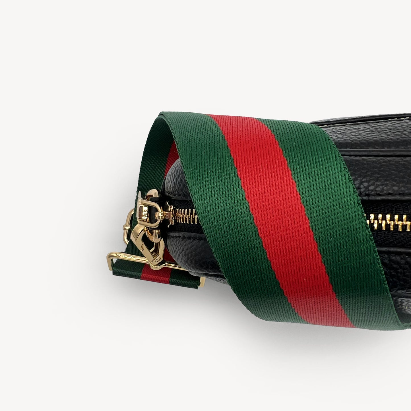 Correa de rayas verdes y rojas vibrante - Accesorio audaz y llamativo