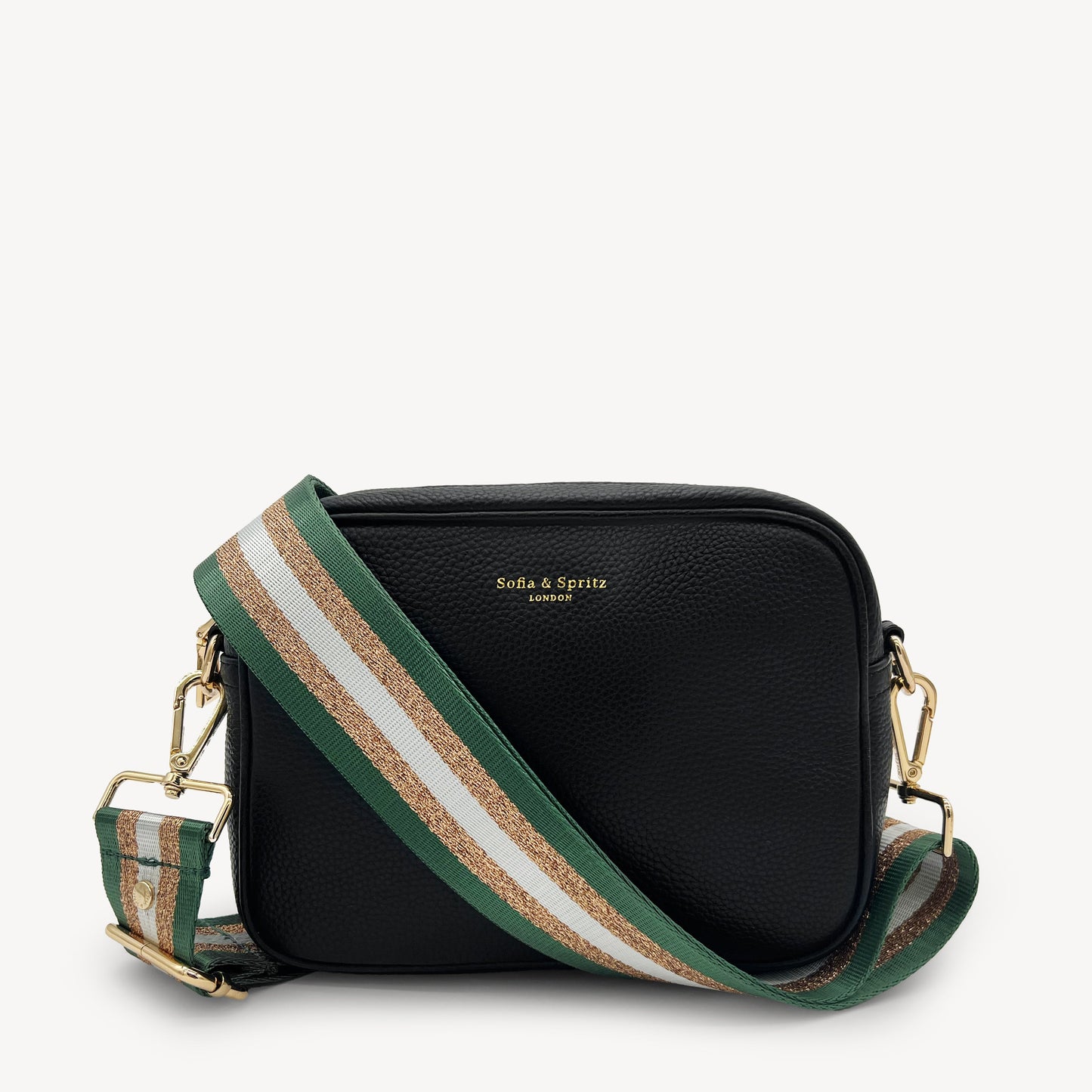 Correa con franja de purpurina verde y dorada - Accesorio brillante para cualquier conjunto