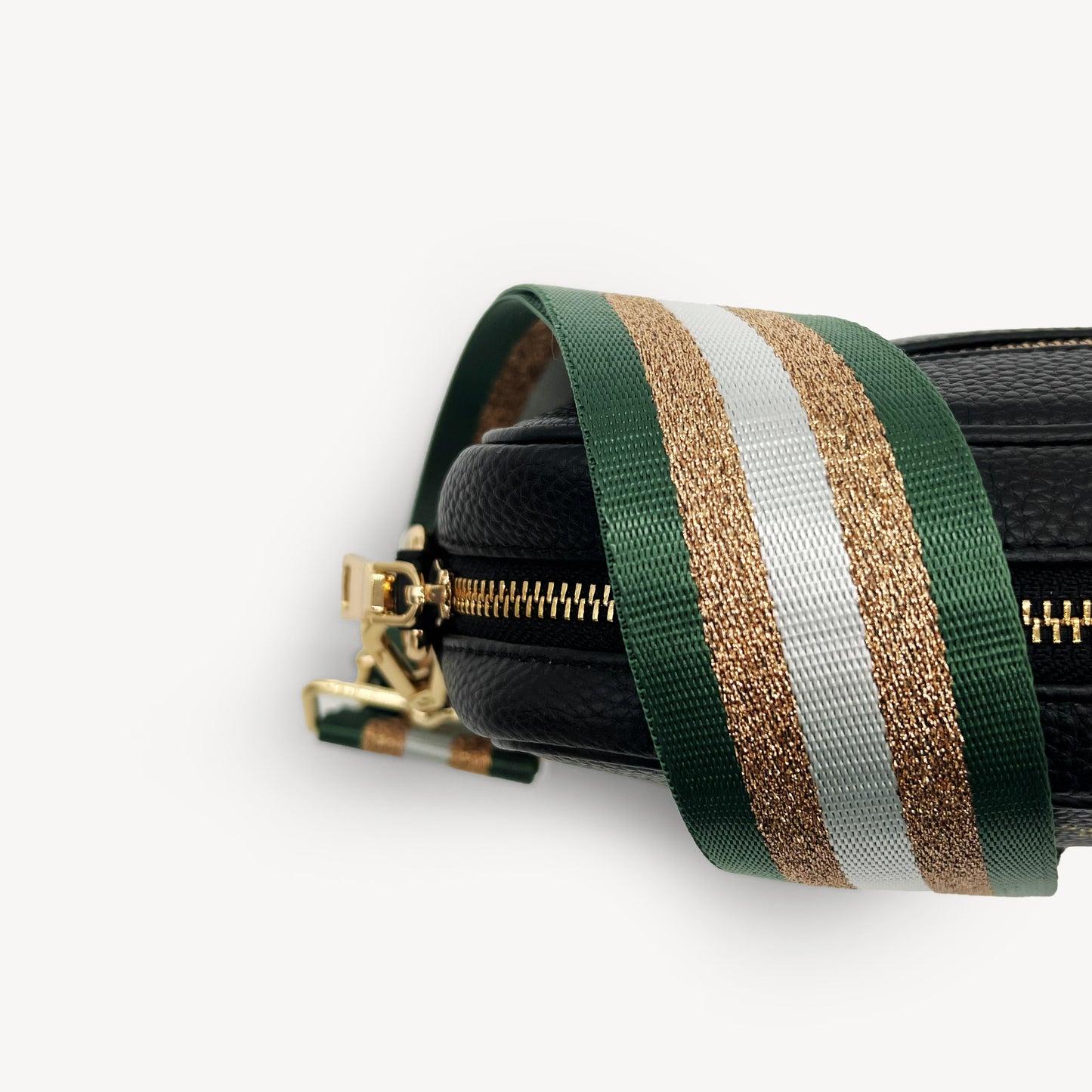 Correa con franja de purpurina verde y dorada - Accesorio brillante para cualquier conjunto