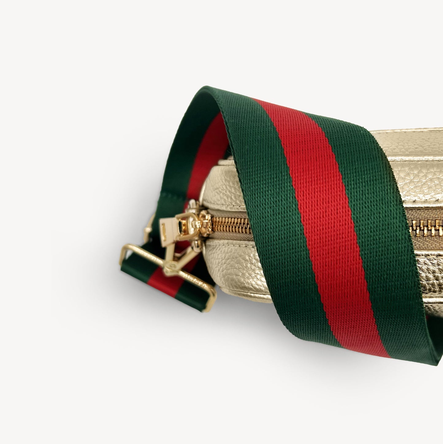 Correa de rayas verdes y rojas vibrante - Accesorio audaz y llamativo