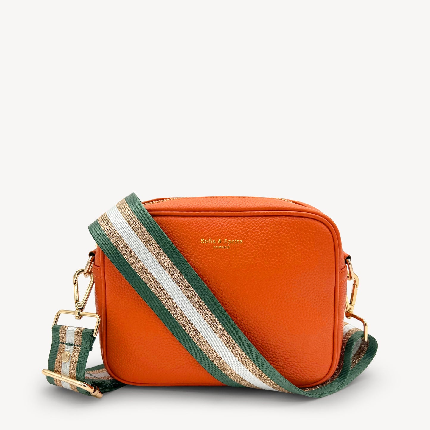 Correa con franja de purpurina verde y dorada - Accesorio brillante para cualquier conjunto