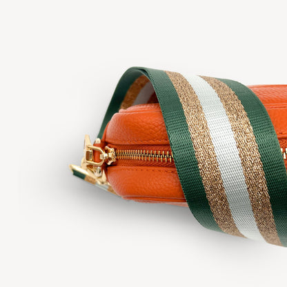 Correa con franja de purpurina verde y dorada - Accesorio brillante para cualquier conjunto