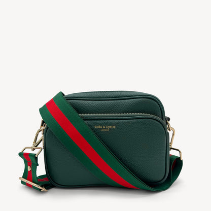 Correa de rayas verdes y rojas vibrante - Accesorio audaz y llamativo