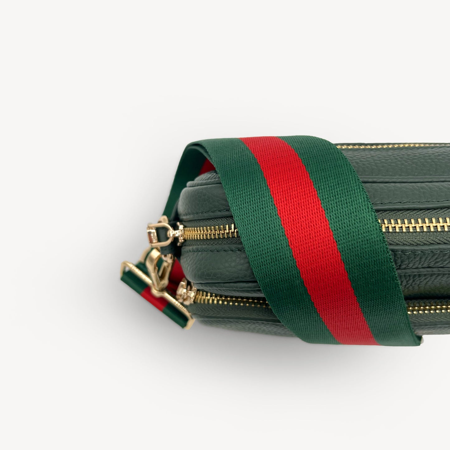 Correa de rayas verdes y rojas vibrante - Accesorio audaz y llamativo