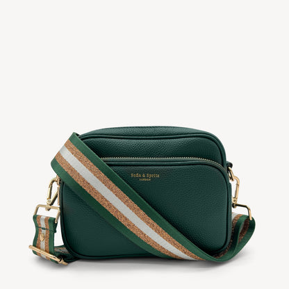 Correa con franja de purpurina verde y dorada - Accesorio brillante para cualquier conjunto