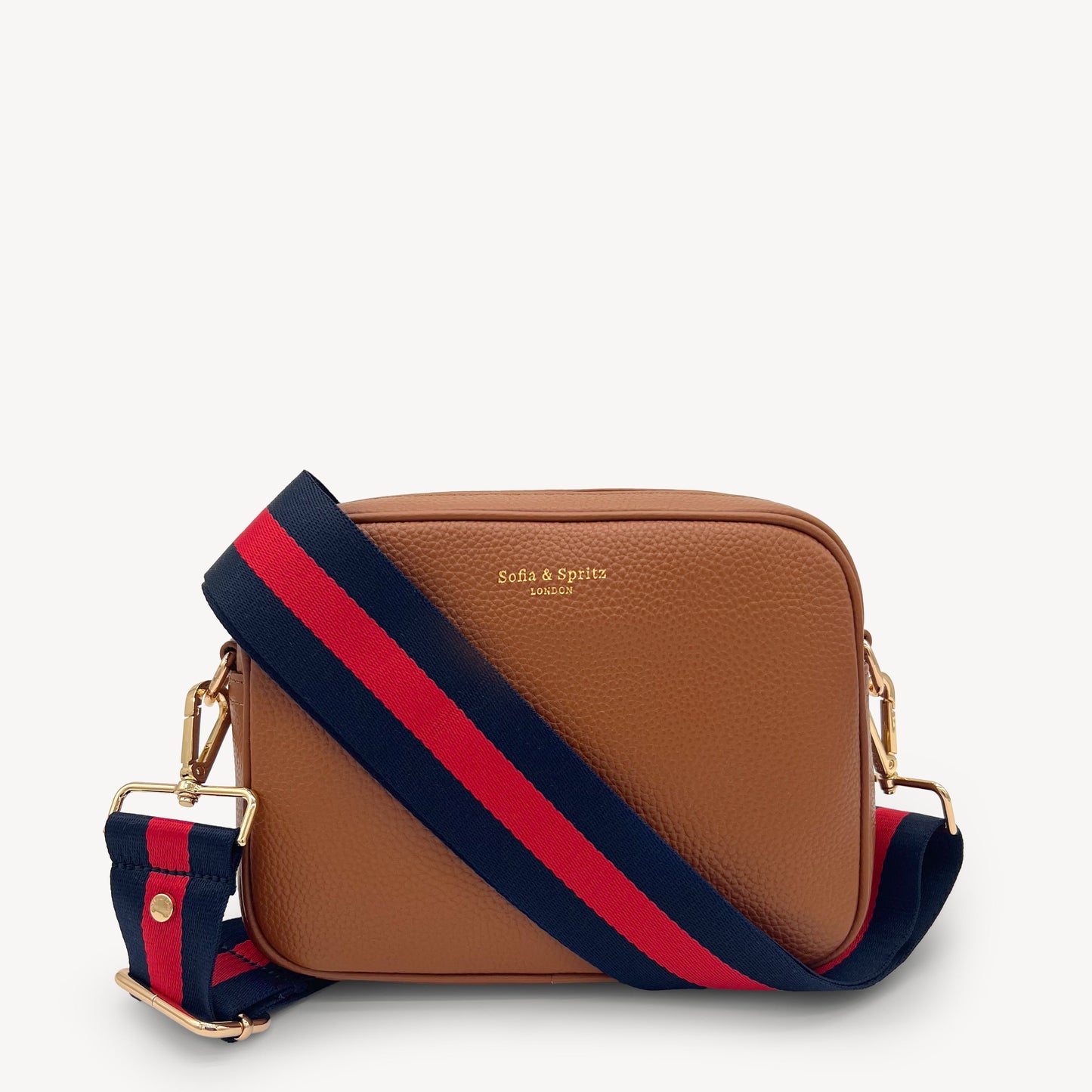 Correa de rayas azul marino y rojas — estilo audaz y clásico a rayas